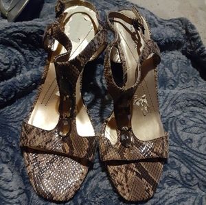 Snake print wedges